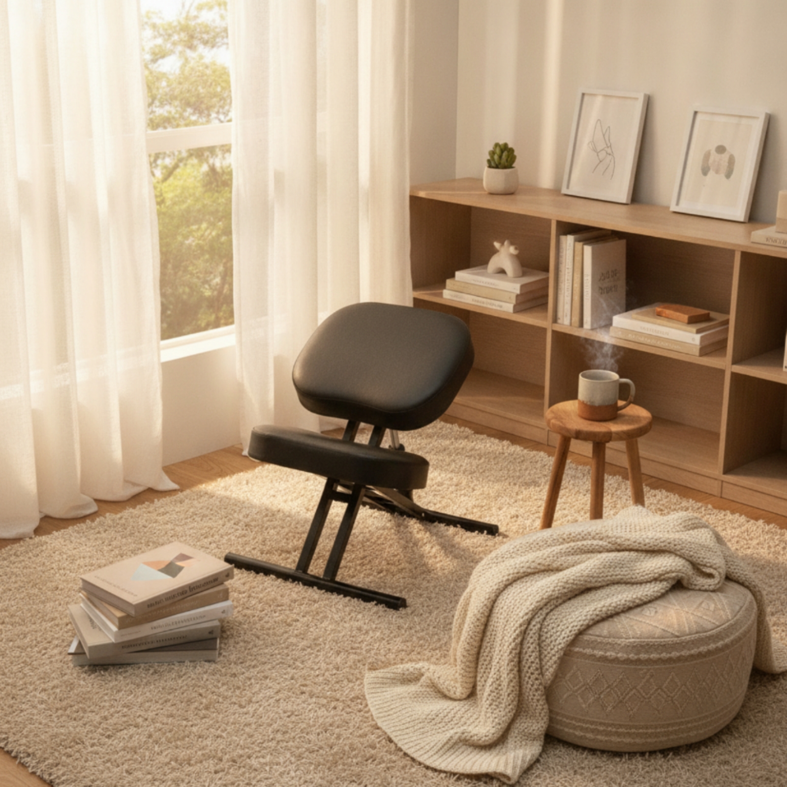 Office Furniture Commercial - Kneeling Chair with Wheels Padded Kneeling