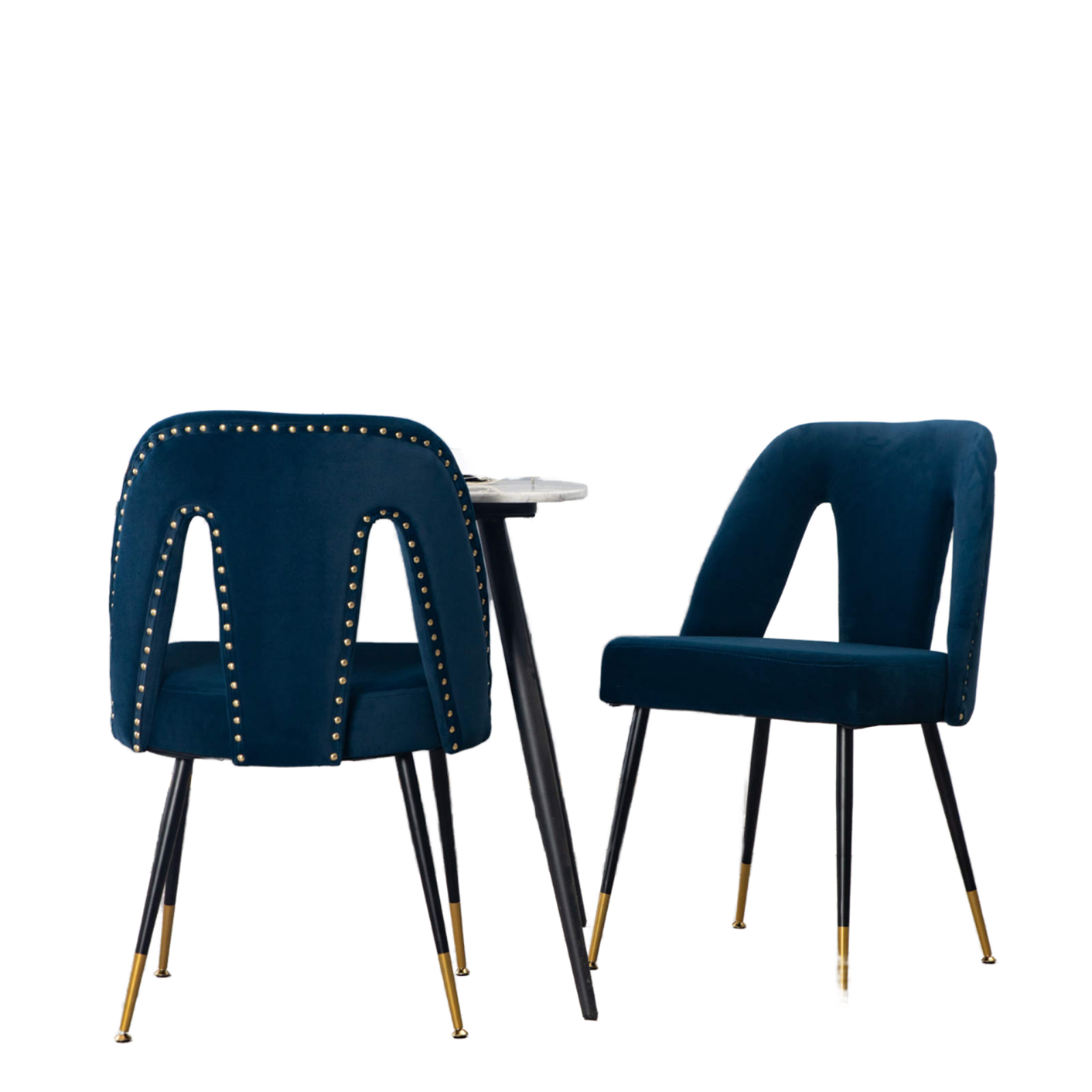 Office Furniture Warehouse - #Modern Gold Navy Velvet Dining Chair