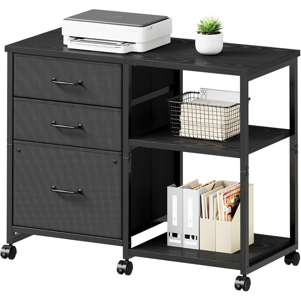File Cabinet Lateral - Der Cabinet with Wheels Rolling Printer