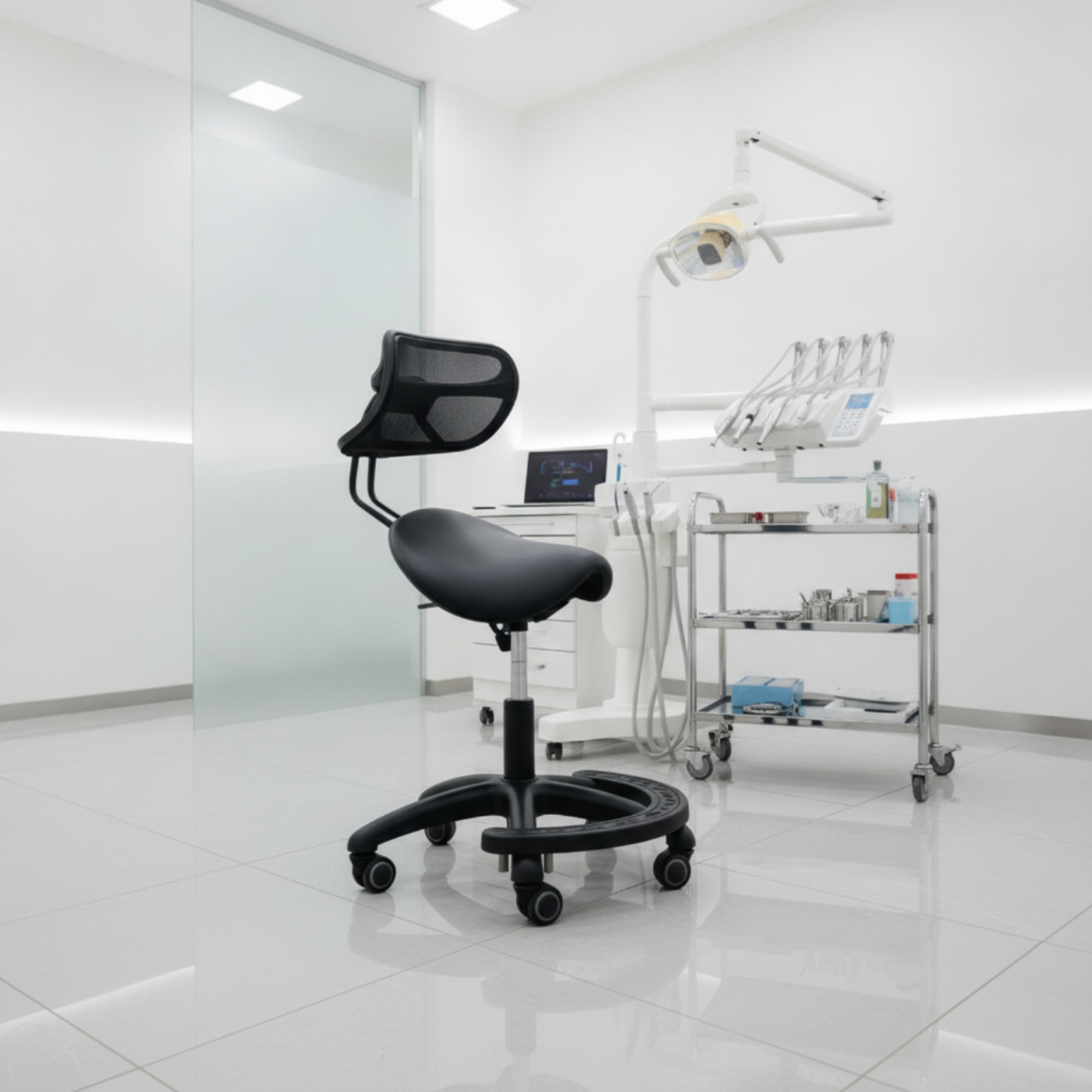 Office Furniture Commercial - Saddle Stool with Wheels Ergonomic Saddle