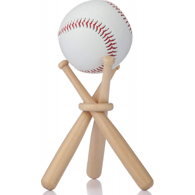 Office Furniture Installation - Wooden Baseball Display Stand Holder Mini