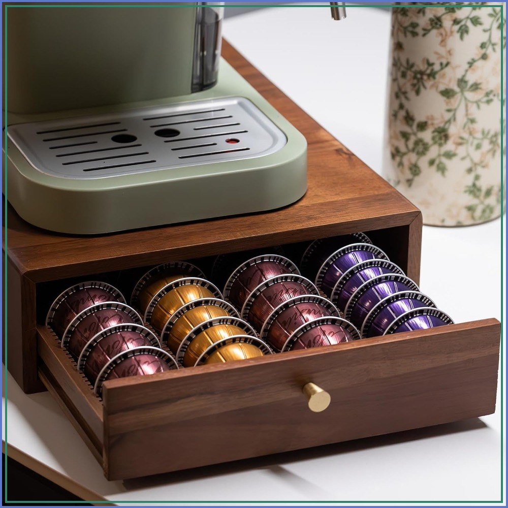Acacia Wood Coffee Pod Drawer  – обзор и цена Drawer Organizer Tray