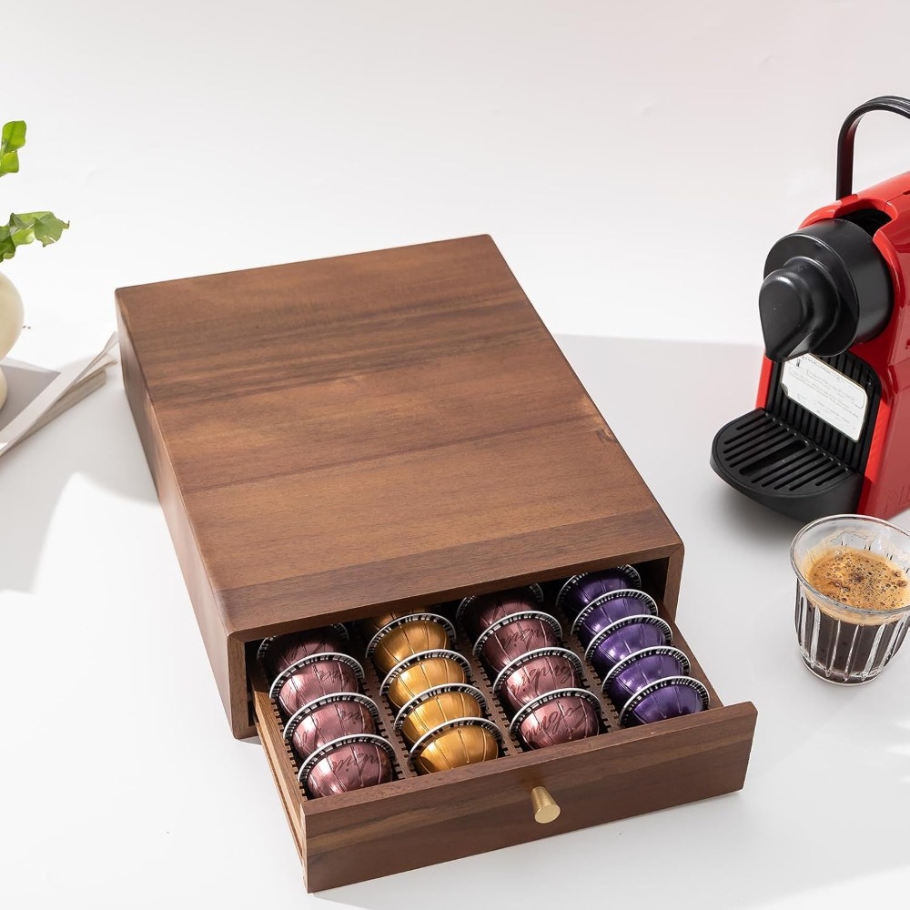 Acacia Wood Coffee Pod Drawer  – обзор и цена Drawer Organizer Tray