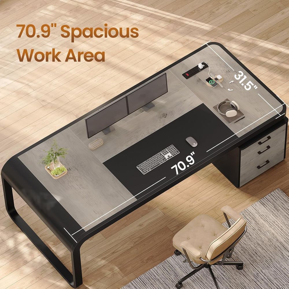70.9 Large Gray Executive Desk – обзор и цена File Cabinet Lateral