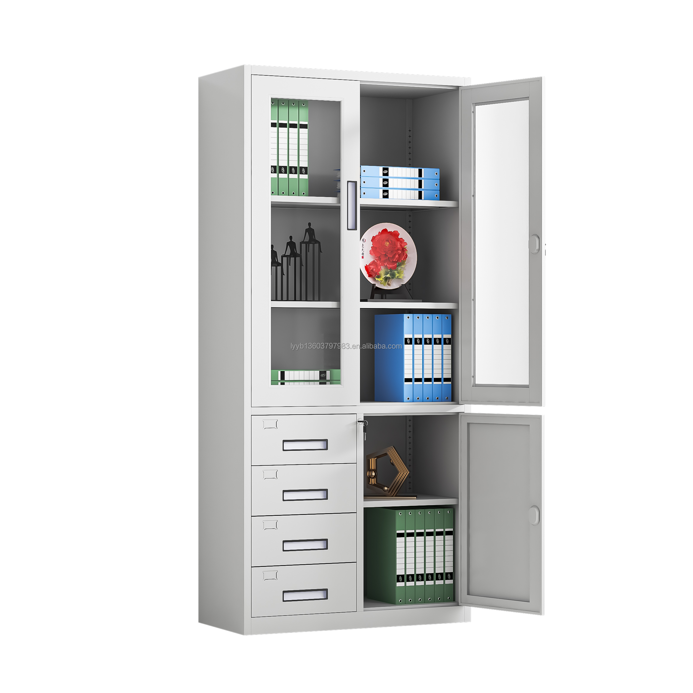 Steel Cabinet Glass Door Metal – обзор и цена Office Furniture Warehouse