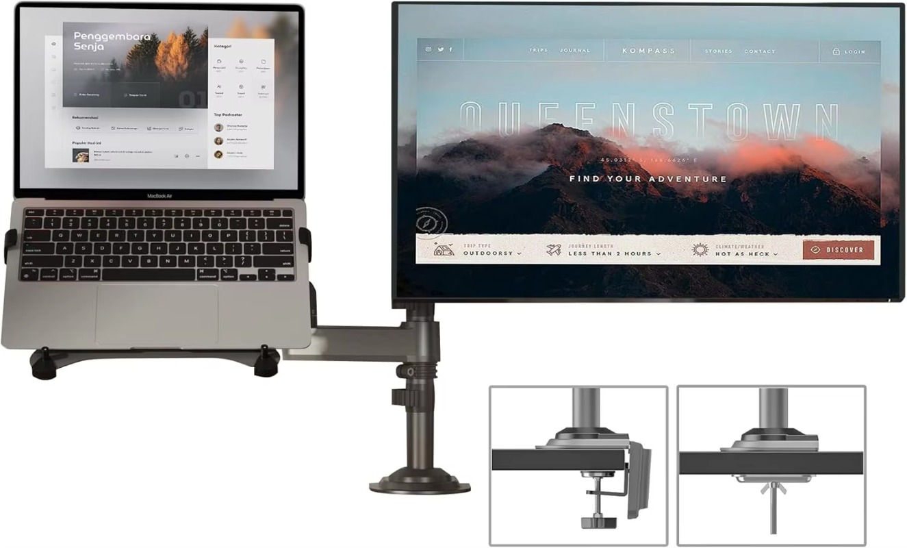 Dual Arm 2 in 1 Combo Laptop M – обзор и цена Adjustable Monitor Mount