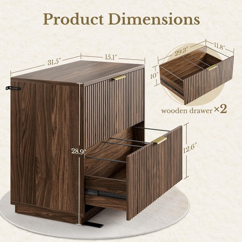 2-Drawer Cabinet with Luted De – обзор и цена File Cabinet Lateral