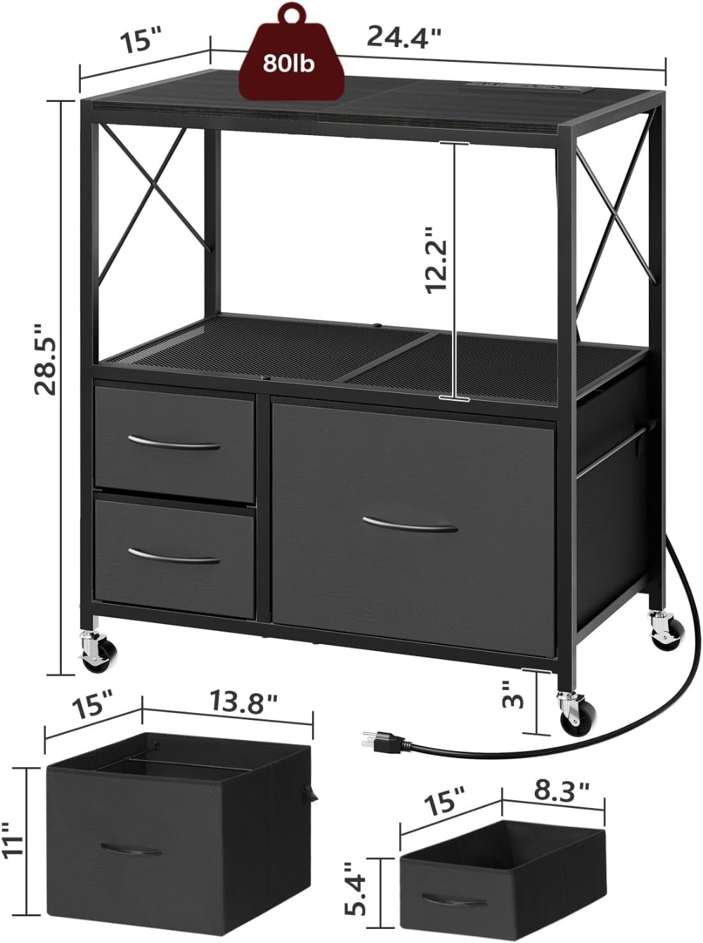 3-Drawer File Cabinet with Cha – обзор и цена File Cabinet Lateral