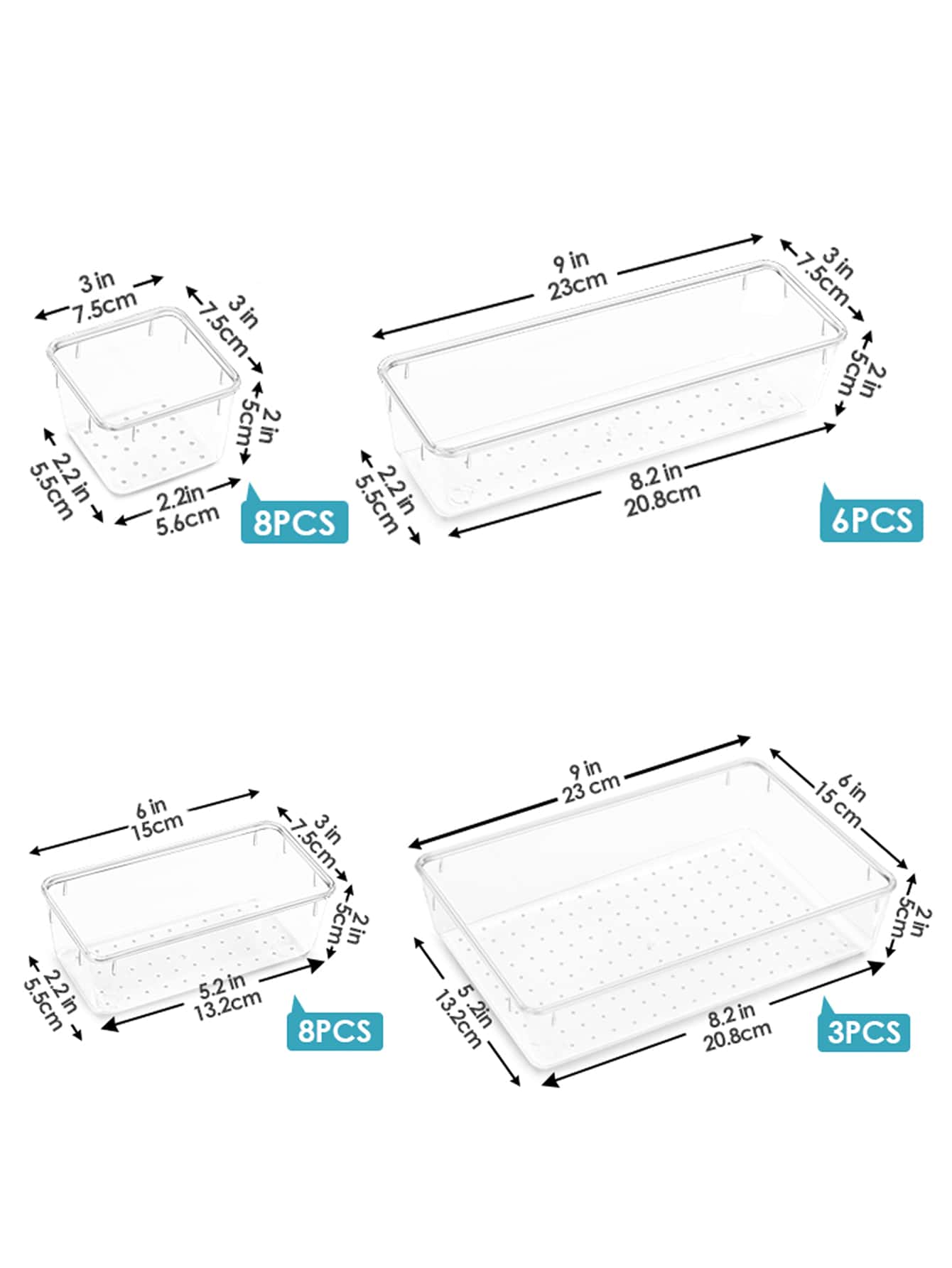 8/25 PCS Clear Plastic Drawer  – обзор и цена Drawer Organizer Tray