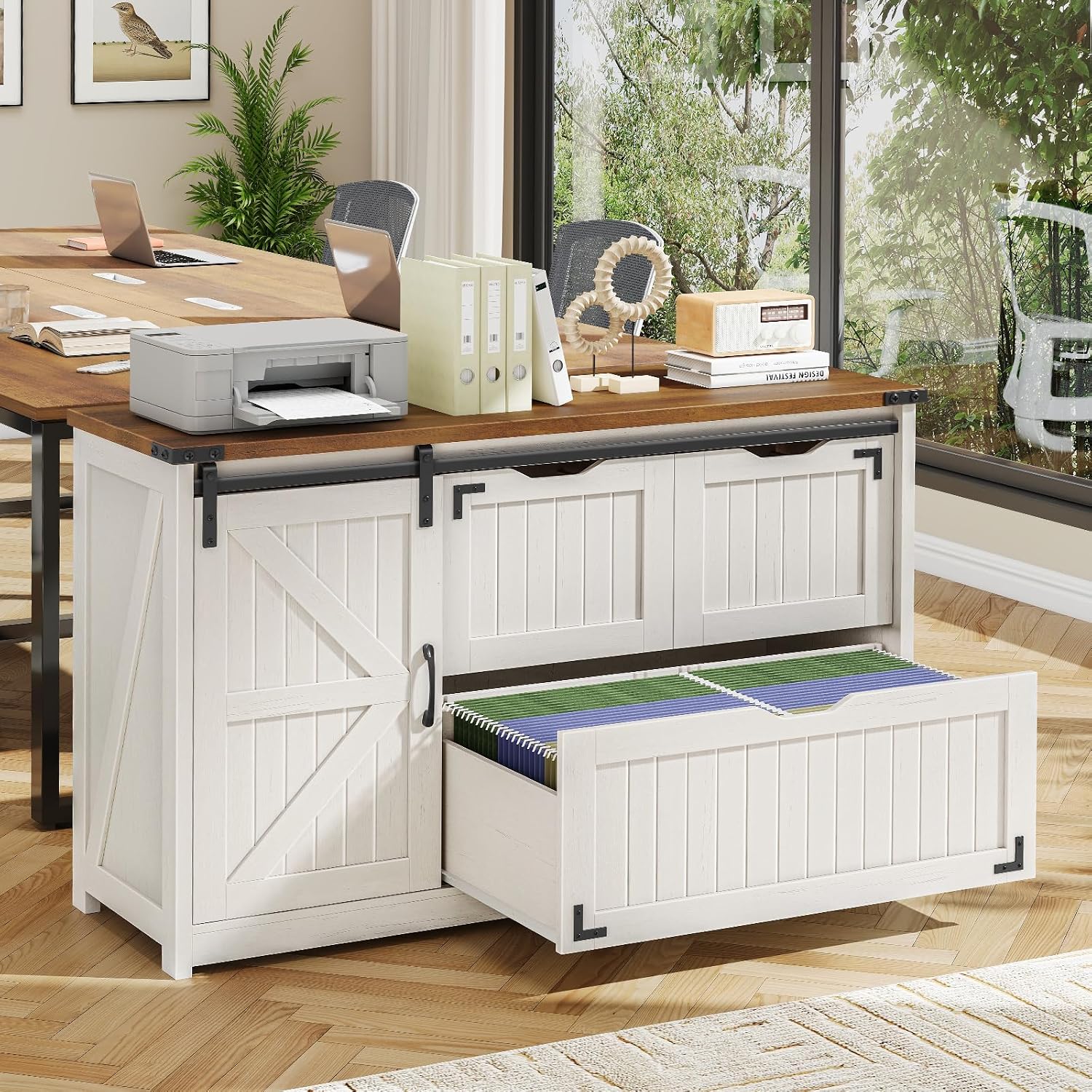 Off White 47.8 Inch Farmhouse  – обзор и цена File Cabinet Lateral