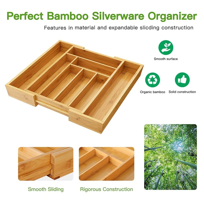 Bamboo Expandable Drawer Organ – обзор и цена Drawer Organizer Tray