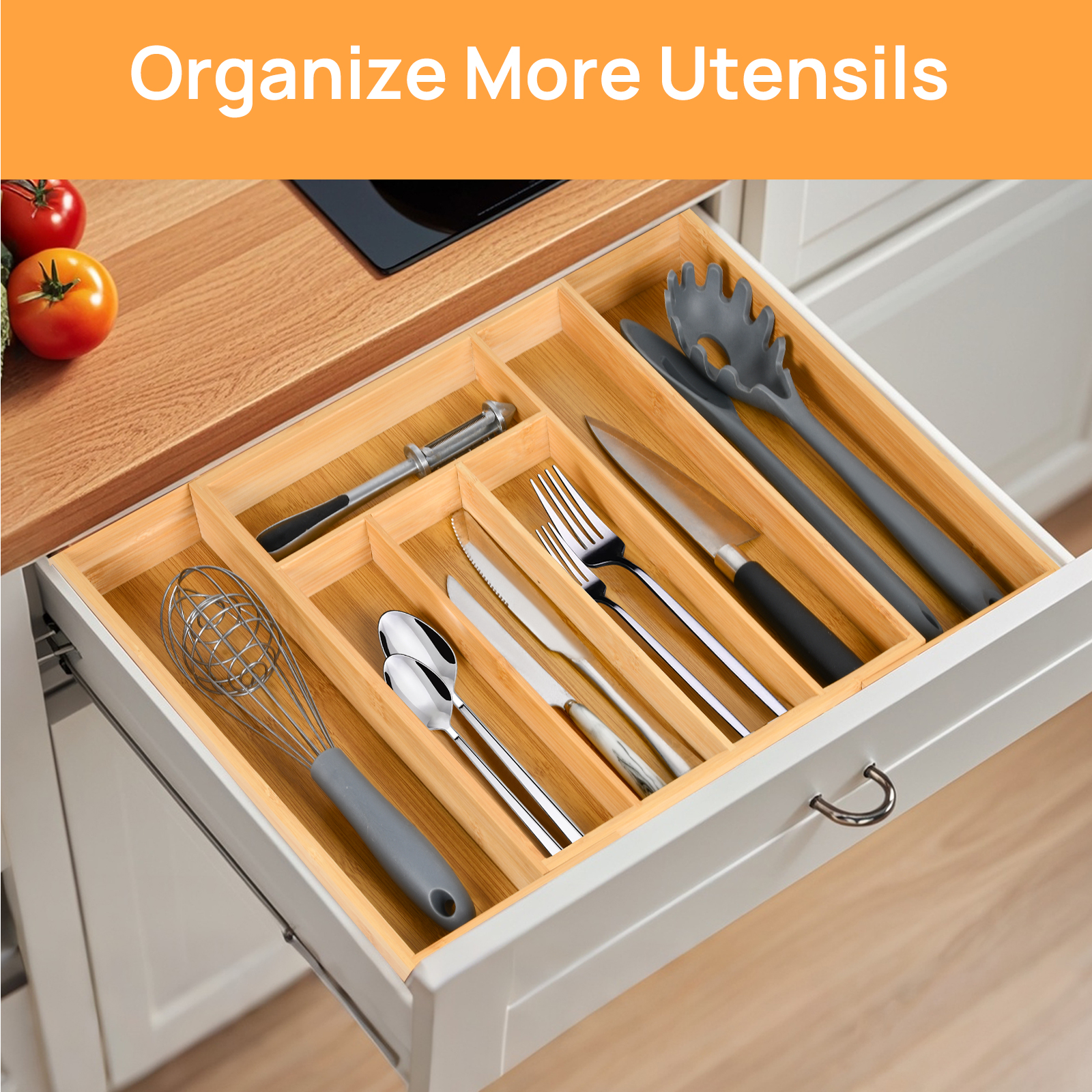 Bamboo Kitchen Drawer Organize – обзор и цена Drawer Organizer Tray