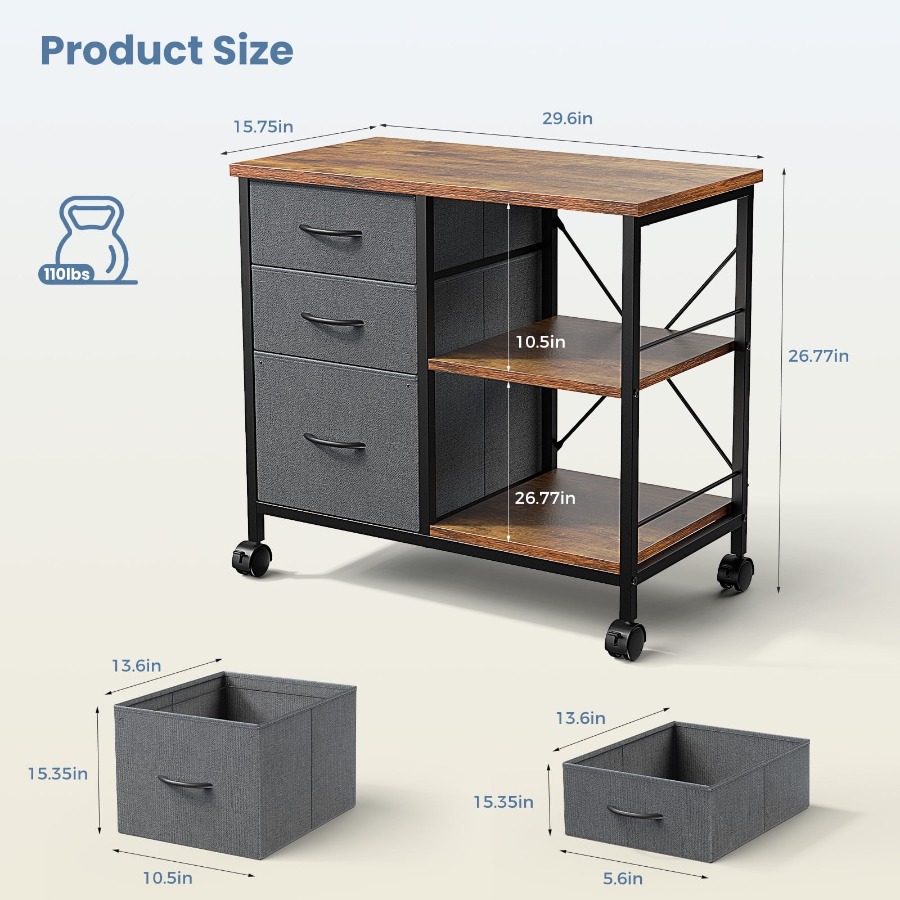 Rolling File Cabinet with 3 Dr – обзор и цена File Cabinet Lateral