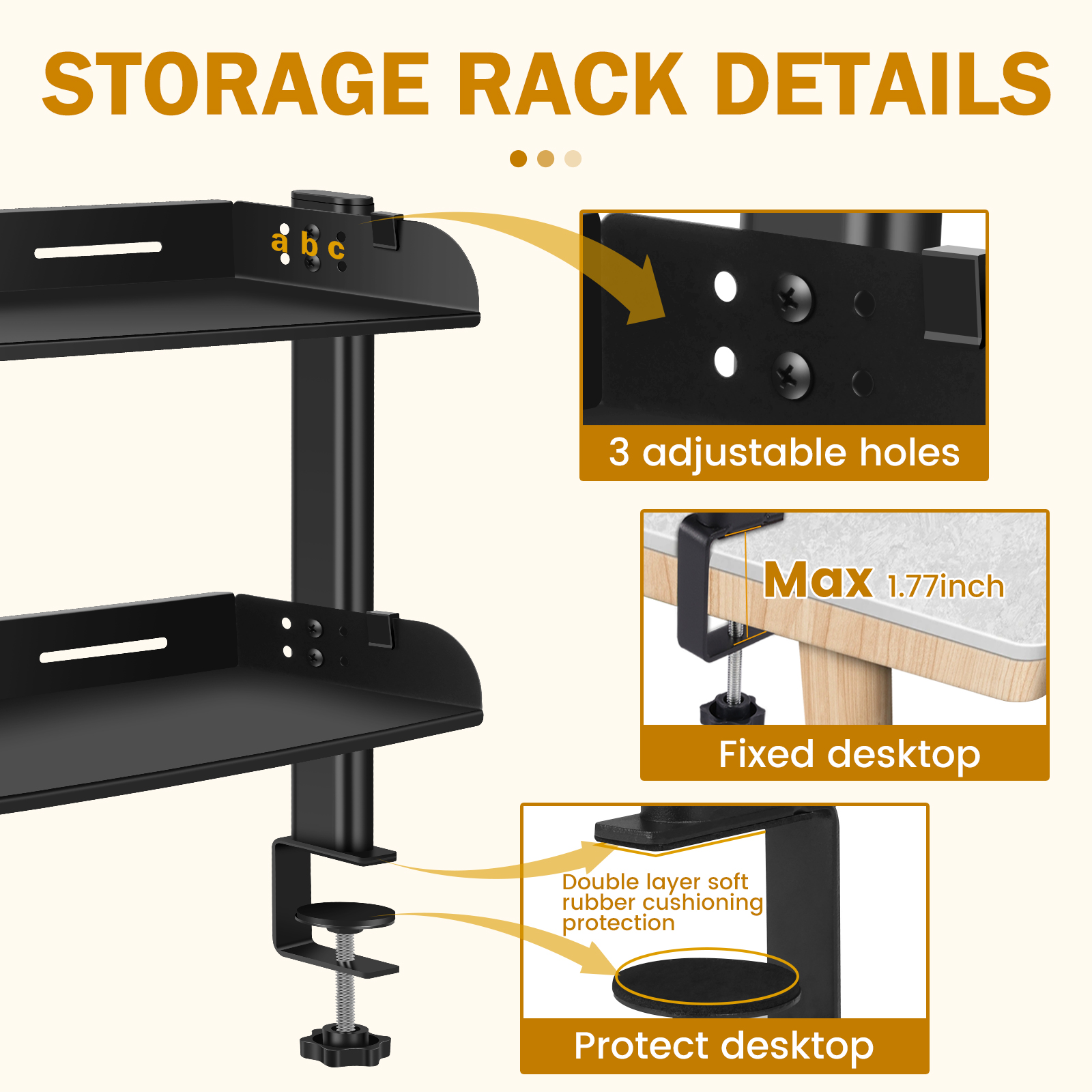 2 Tiers Clamp-on Desk Shelf No – обзор и цена Wall Mounted Desk Fold